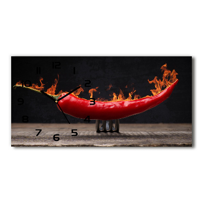 Horizontal wall clock Chilli pepper