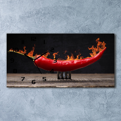 Horizontal wall clock Chilli pepper