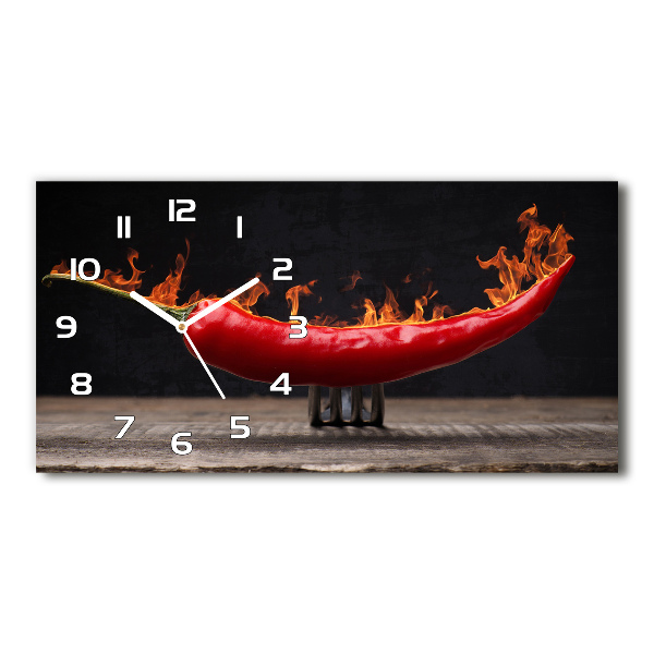 Horizontal wall clock Chilli pepper