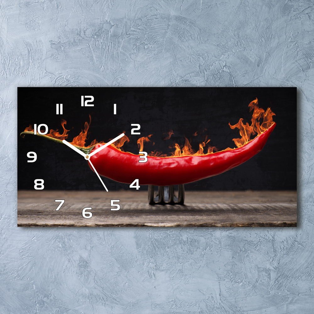 Horizontal wall clock Chilli pepper