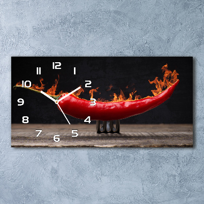 Horizontal wall clock Chilli pepper