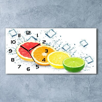 Horizontal wall clock Citrus fruits