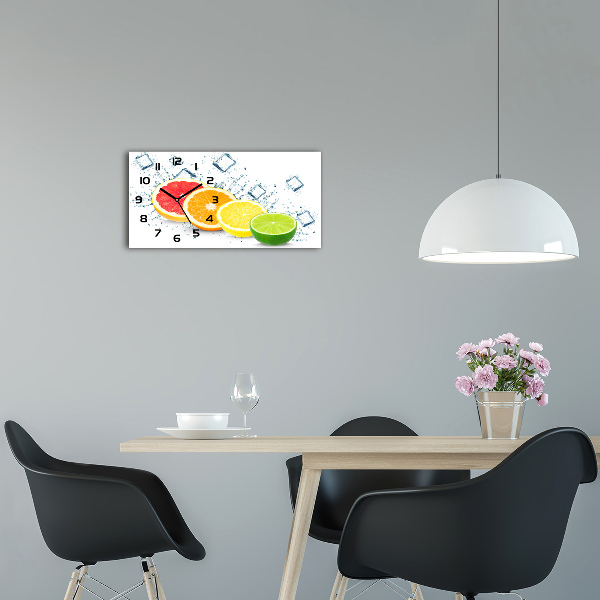 Horizontal wall clock Citrus fruits