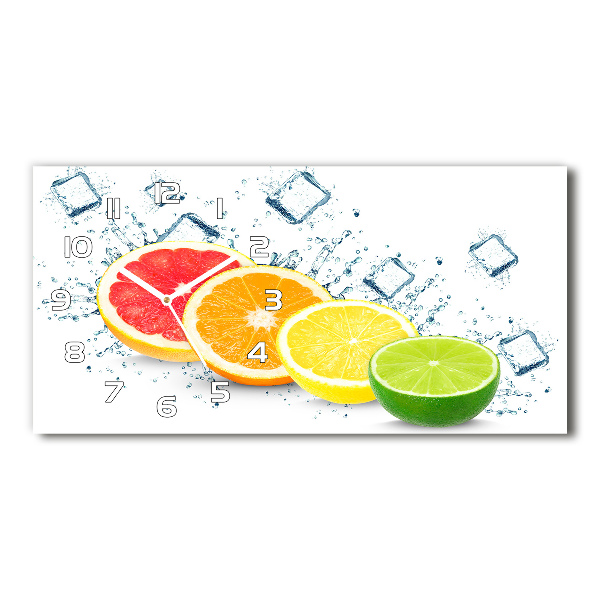 Horizontal wall clock Citrus fruits