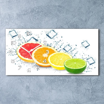 Horizontal wall clock Citrus fruits