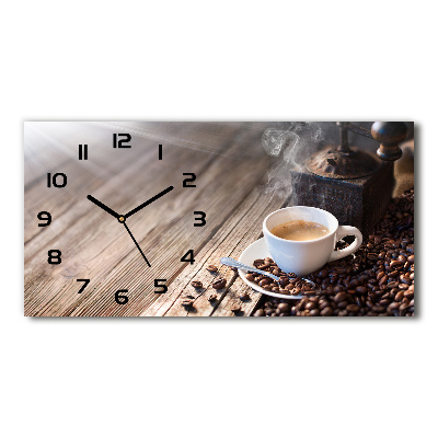 Horizontal wall clock Morning coffee