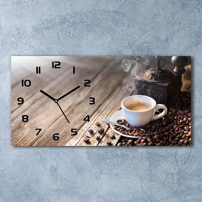 Horizontal wall clock Morning coffee