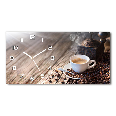 Horizontal wall clock Morning coffee