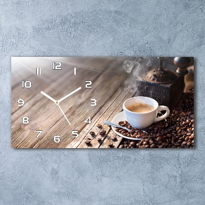 Horizontal wall clock Morning coffee