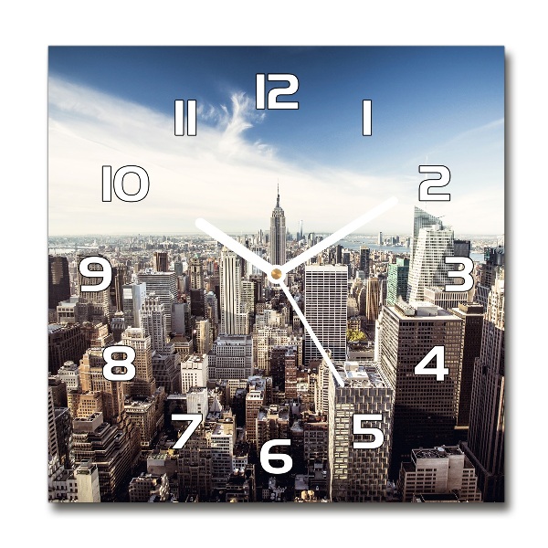 Horizontal wall clock Geometric background