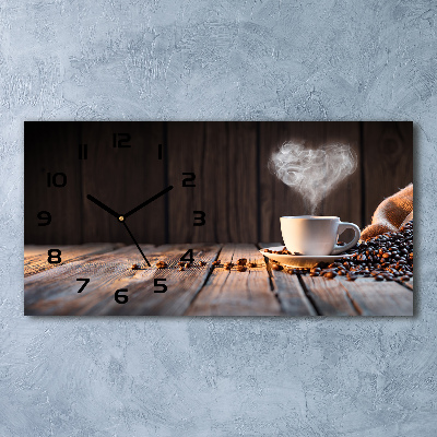 Horizontal wall clock Cup of coffee