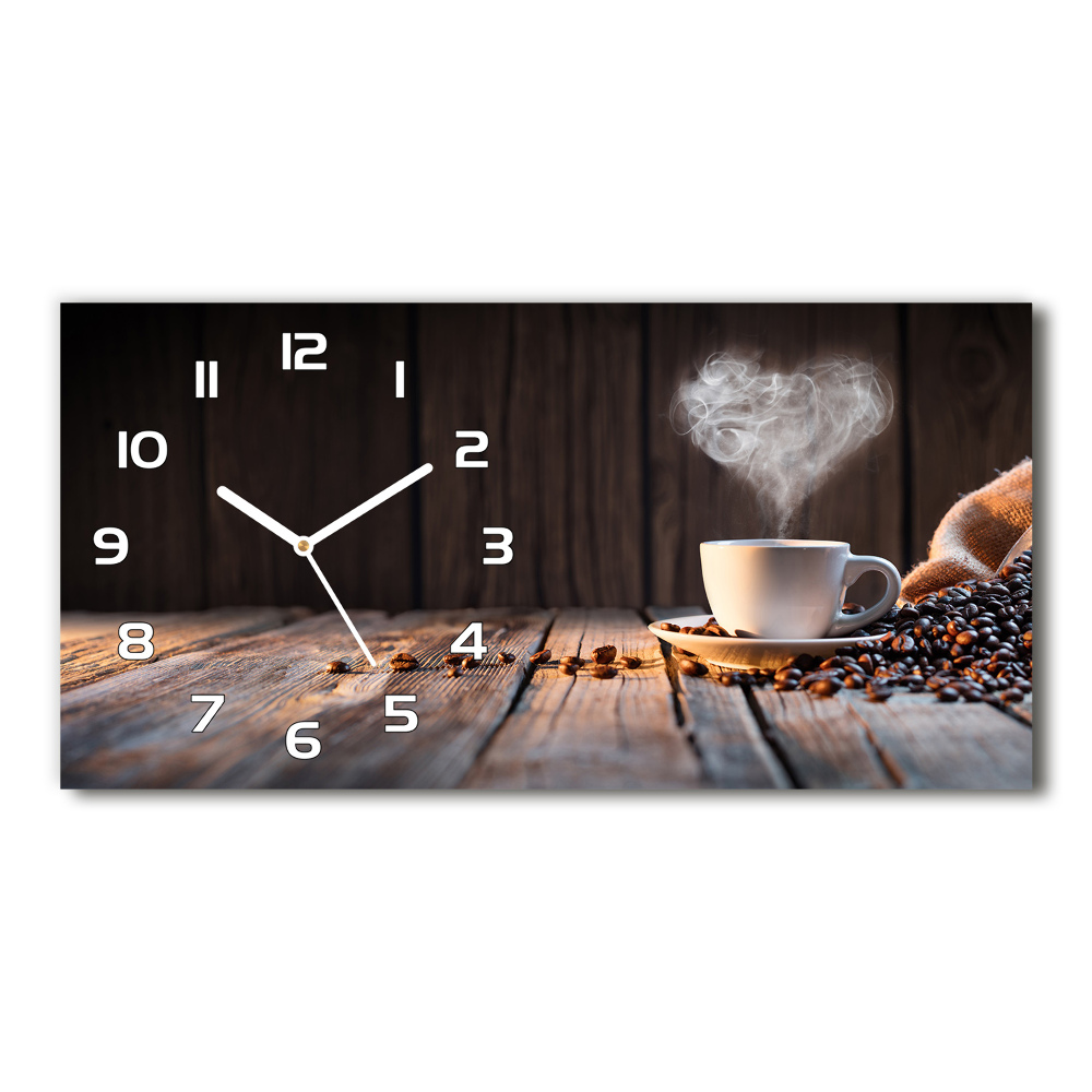 Horizontal wall clock Cup of coffee