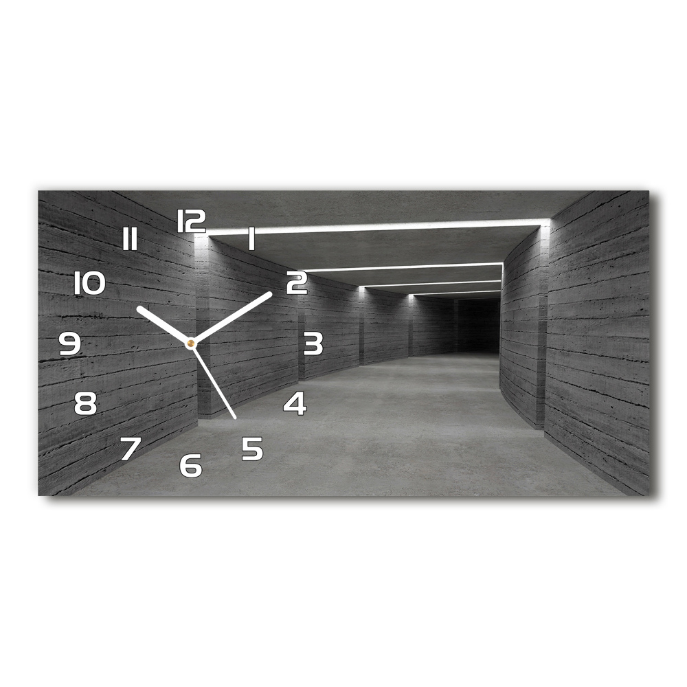 Horizontal wall clock Concrete tunnel