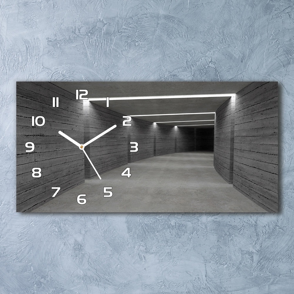 Horizontal wall clock Concrete tunnel