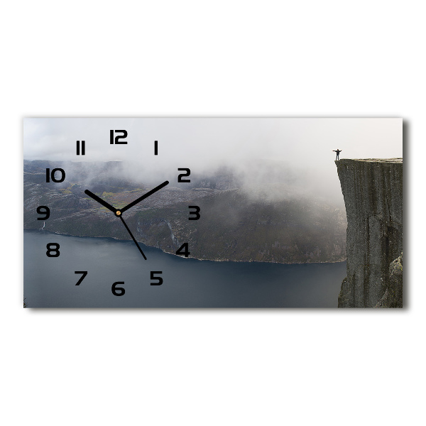 Horizontal rectangular wall clock Norwegian cliff