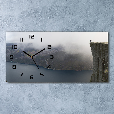 Horizontal rectangular wall clock Norwegian cliff