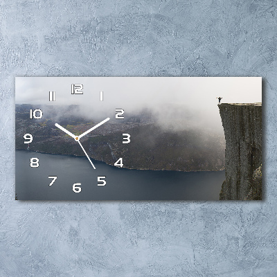 Horizontal rectangular wall clock Norwegian cliff