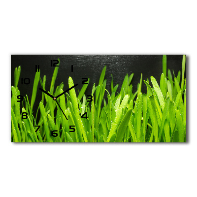 Horizontal rectangular wall clock Grass