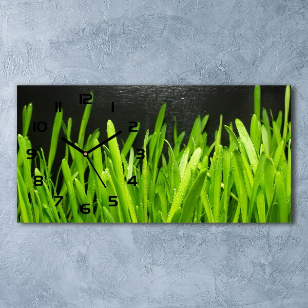 Horizontal rectangular wall clock Grass