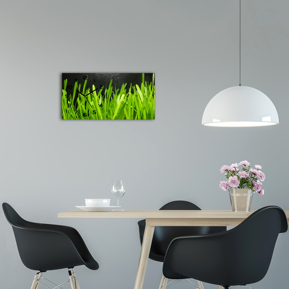 Horizontal rectangular wall clock Grass