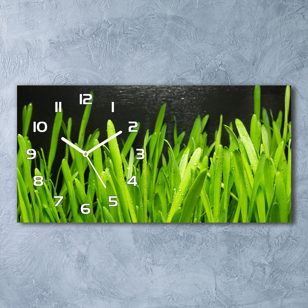 Horizontal rectangular wall clock Grass