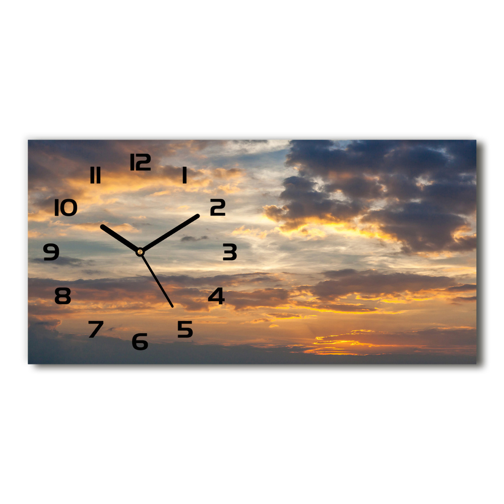 Horizontal wall clock Sunset