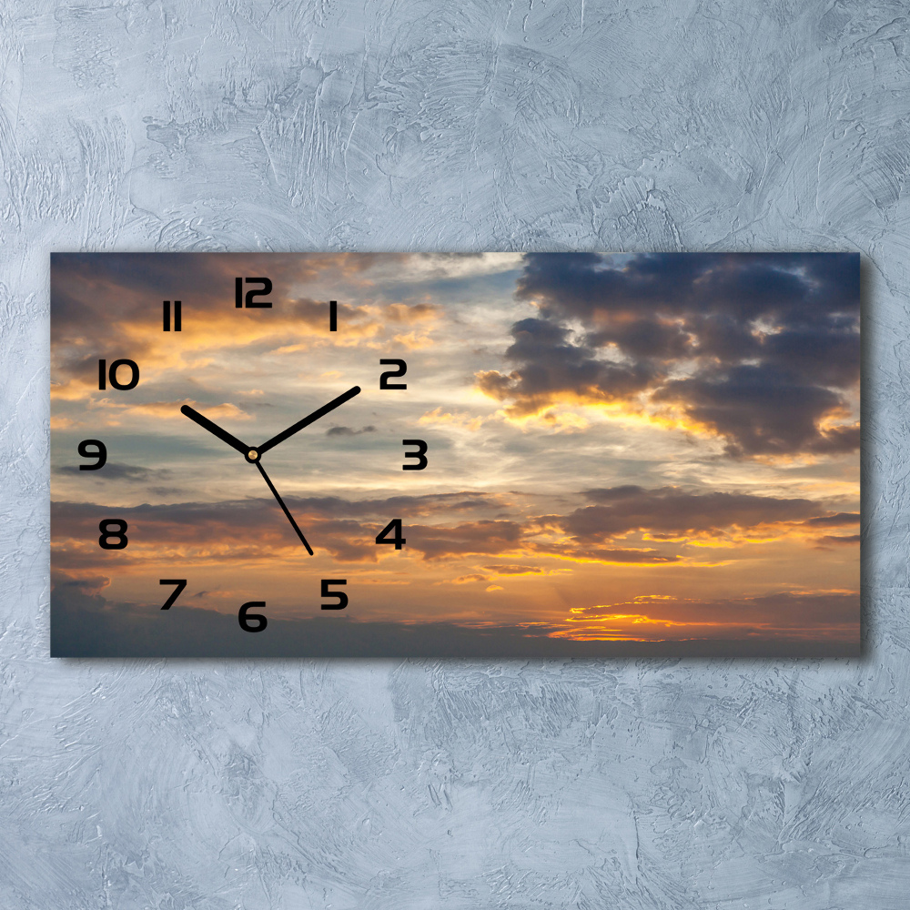 Horizontal wall clock Sunset