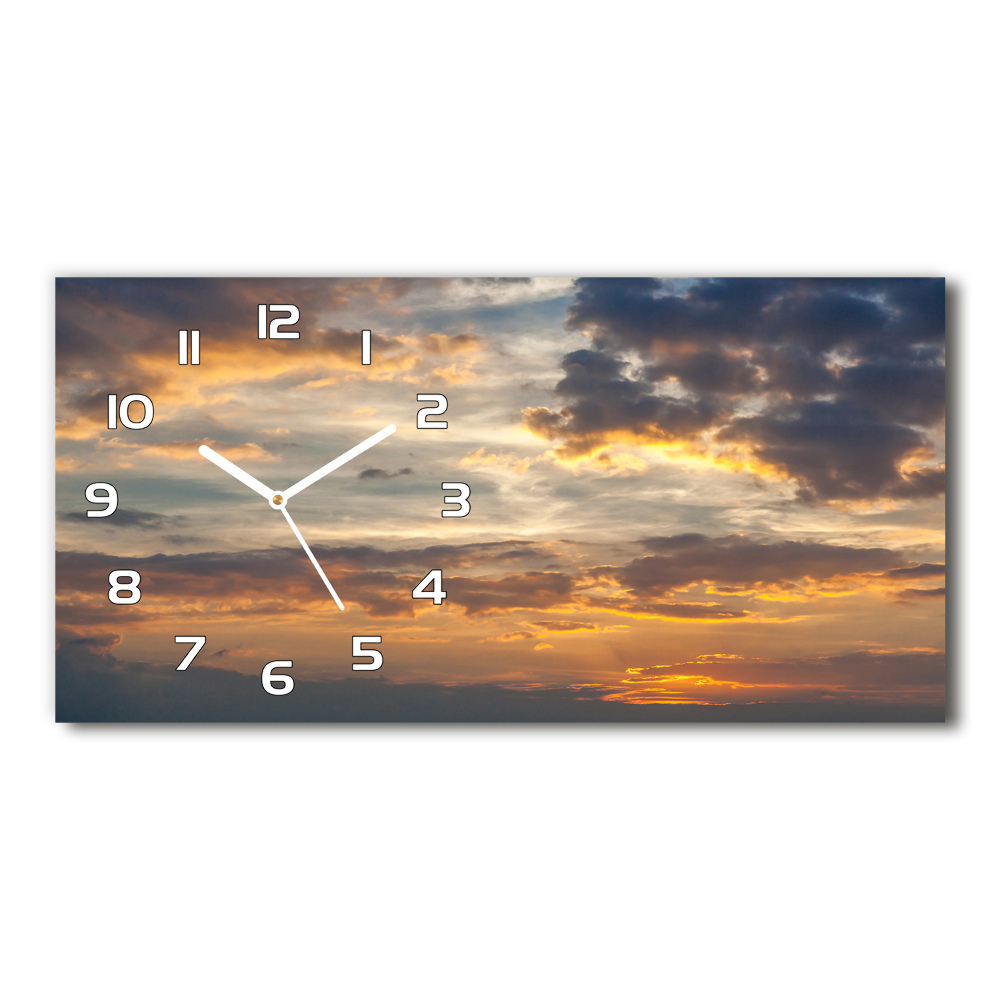 Horizontal wall clock Sunset