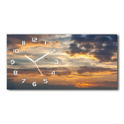 Horizontal wall clock Sunset