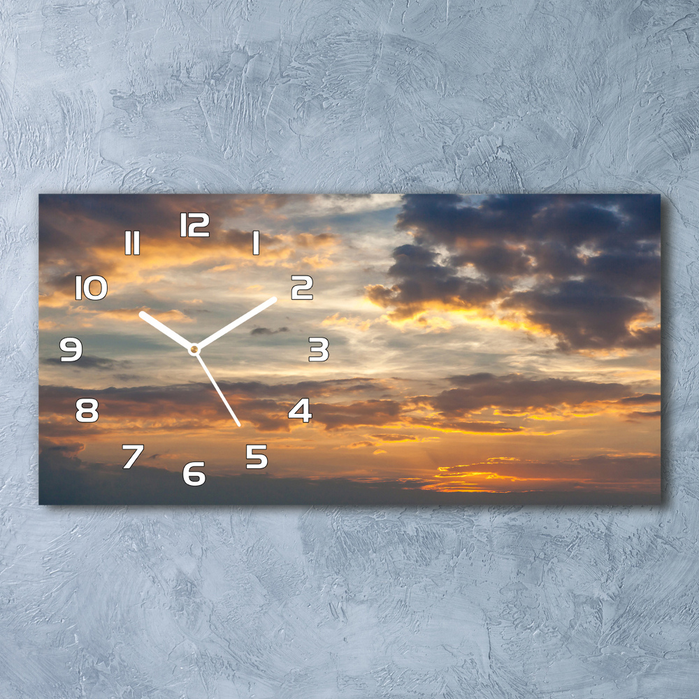 Horizontal wall clock Sunset