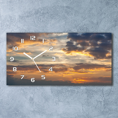 Horizontal wall clock Sunset