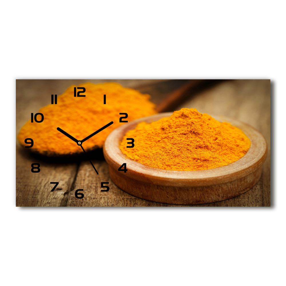 Horizontal rectangular wall clock Turmeric seasoning