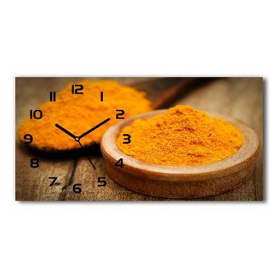 Horizontal rectangular wall clock Turmeric seasoning