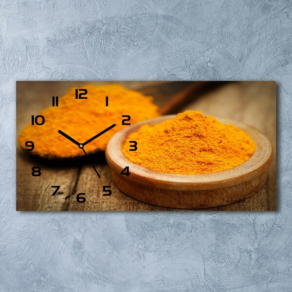 Horizontal rectangular wall clock Turmeric seasoning