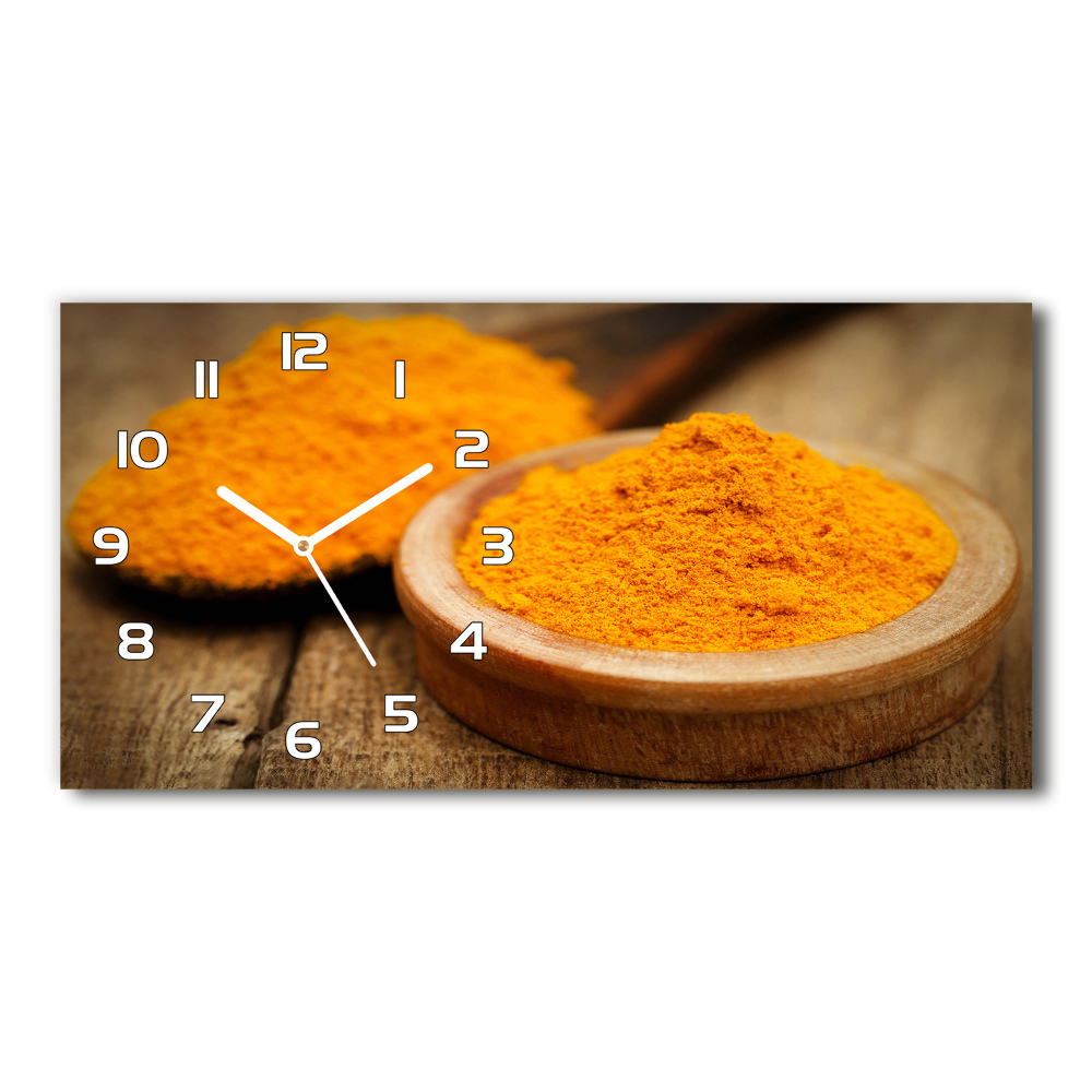 Horizontal rectangular wall clock Turmeric seasoning