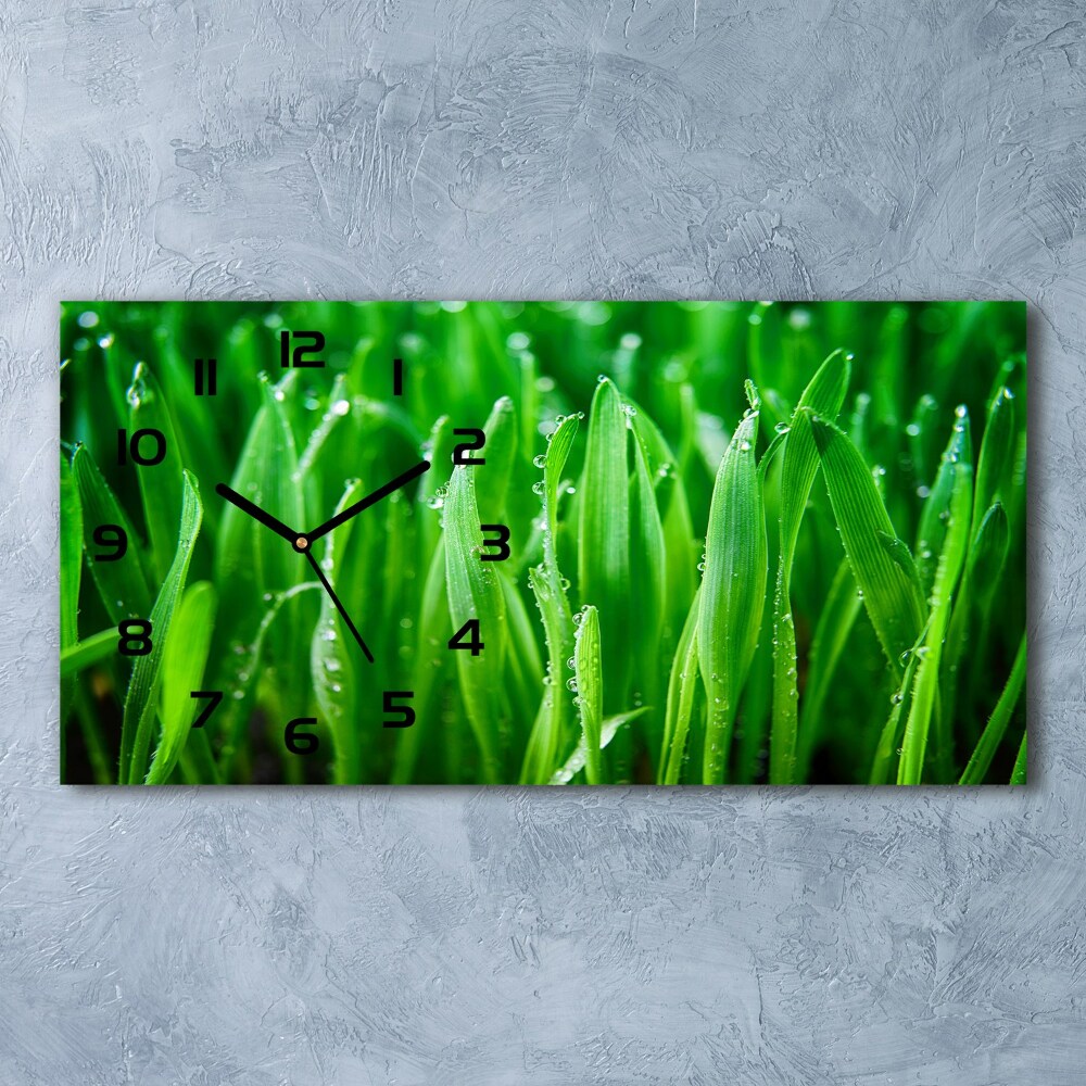 Horizontal rectangular wall clock Grass