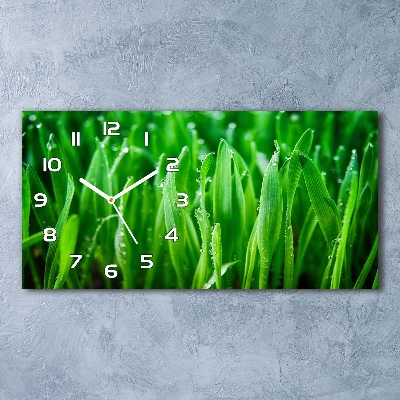 Horizontal rectangular wall clock Grass