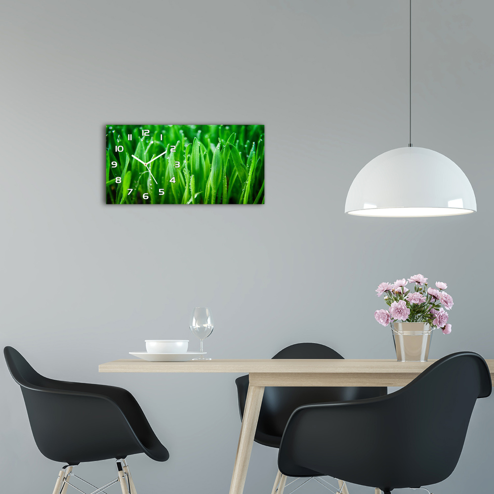 Horizontal rectangular wall clock Grass