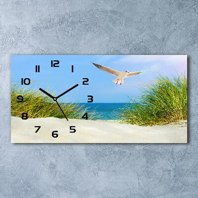 Horizontal wall clock Seagull on the beach