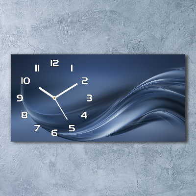 Horizontal rectangular wall clock Gray wave