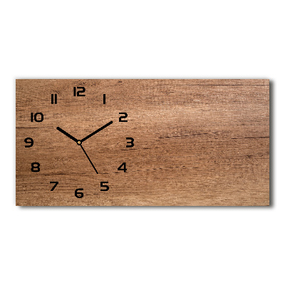 Horizontal rectangular wall clock Wooden background