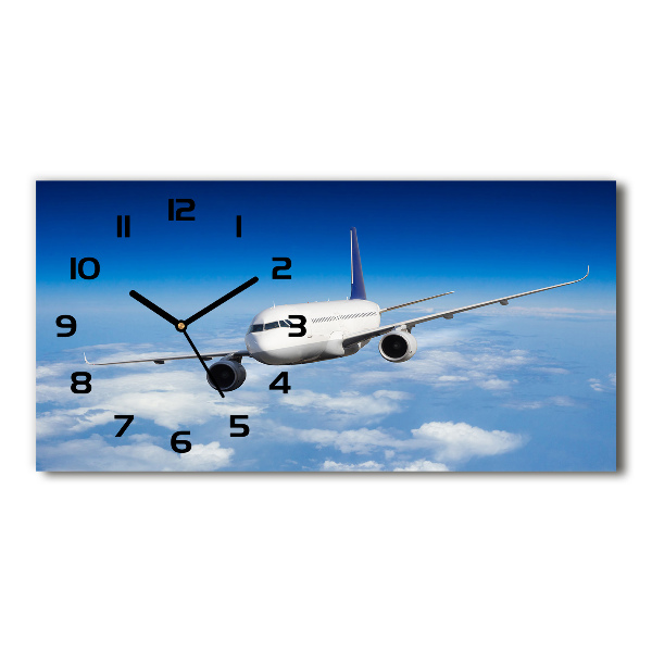 Horizontal wall clock Airplane