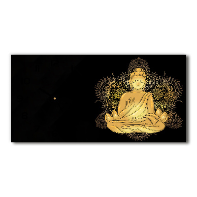 Horizontal rectangular wall clock Sitting Buddha