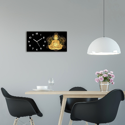 Horizontal rectangular wall clock Sitting Buddha