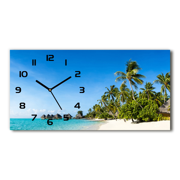 Horizontal wall clock Beach in the Caribbean