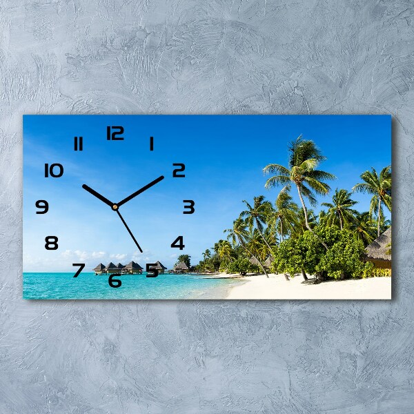 Horizontal wall clock Beach in the Caribbean