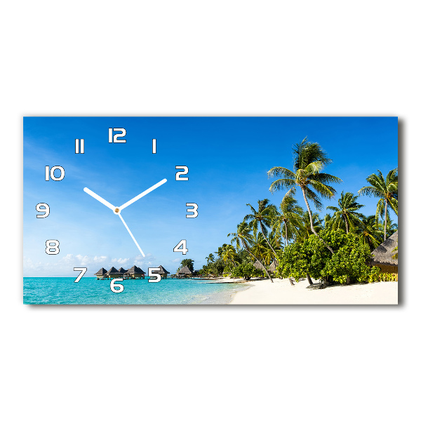 Horizontal wall clock Beach in the Caribbean