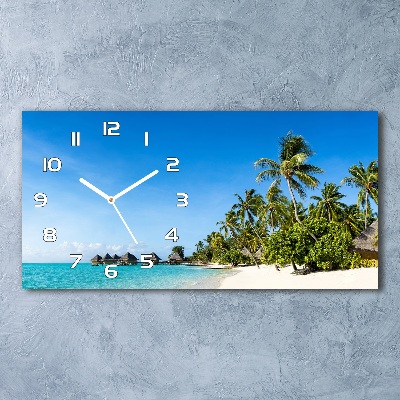 Horizontal wall clock Beach in the Caribbean