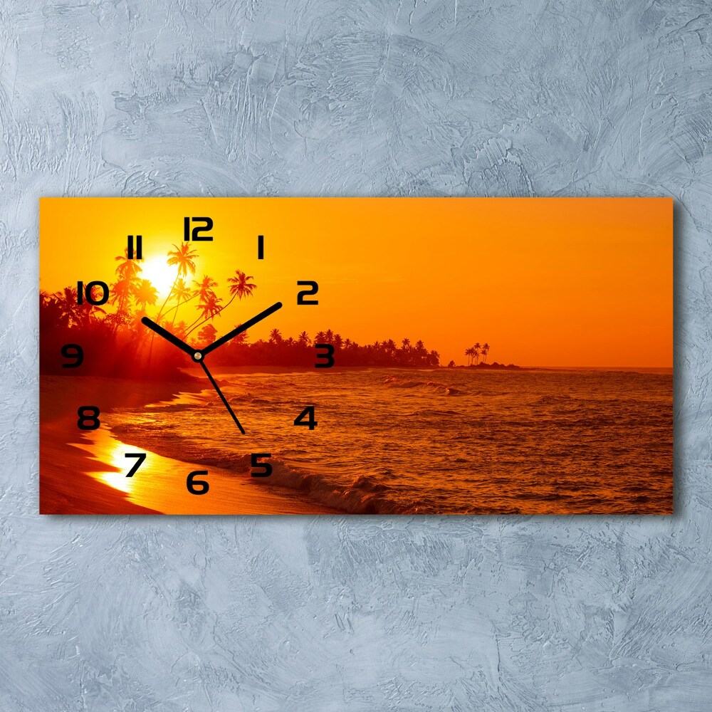 Horizontal wall clock Sunset beach