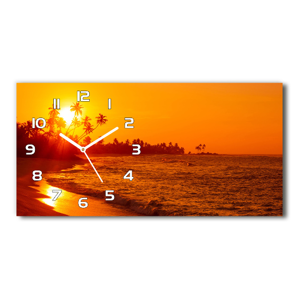 Horizontal wall clock Sunset beach